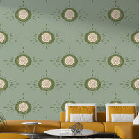 Bold floral patterns in sage and olive creating a modern, earthy look

