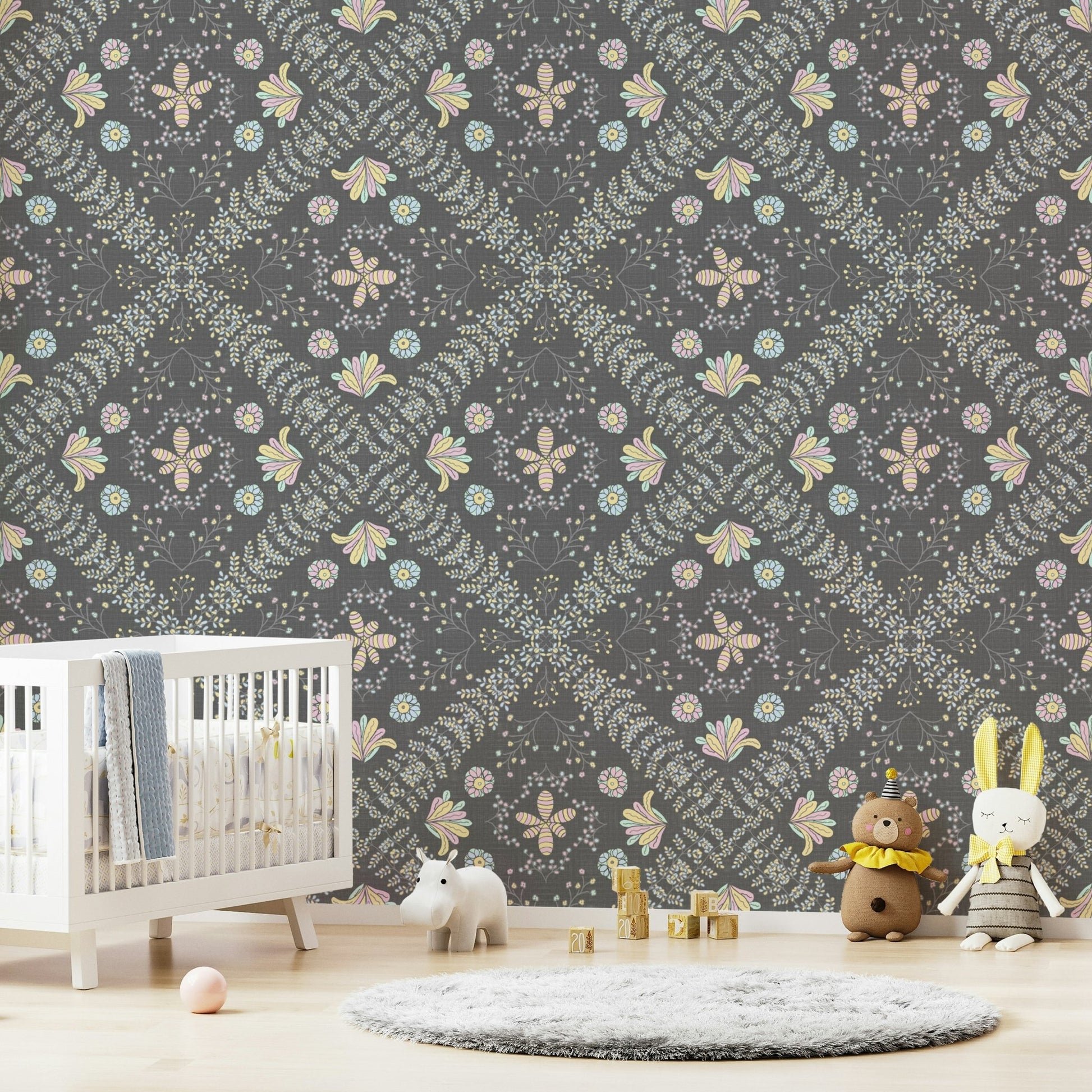 symmetrical floral tapestry design

