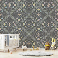 symmetrical floral tapestry design

