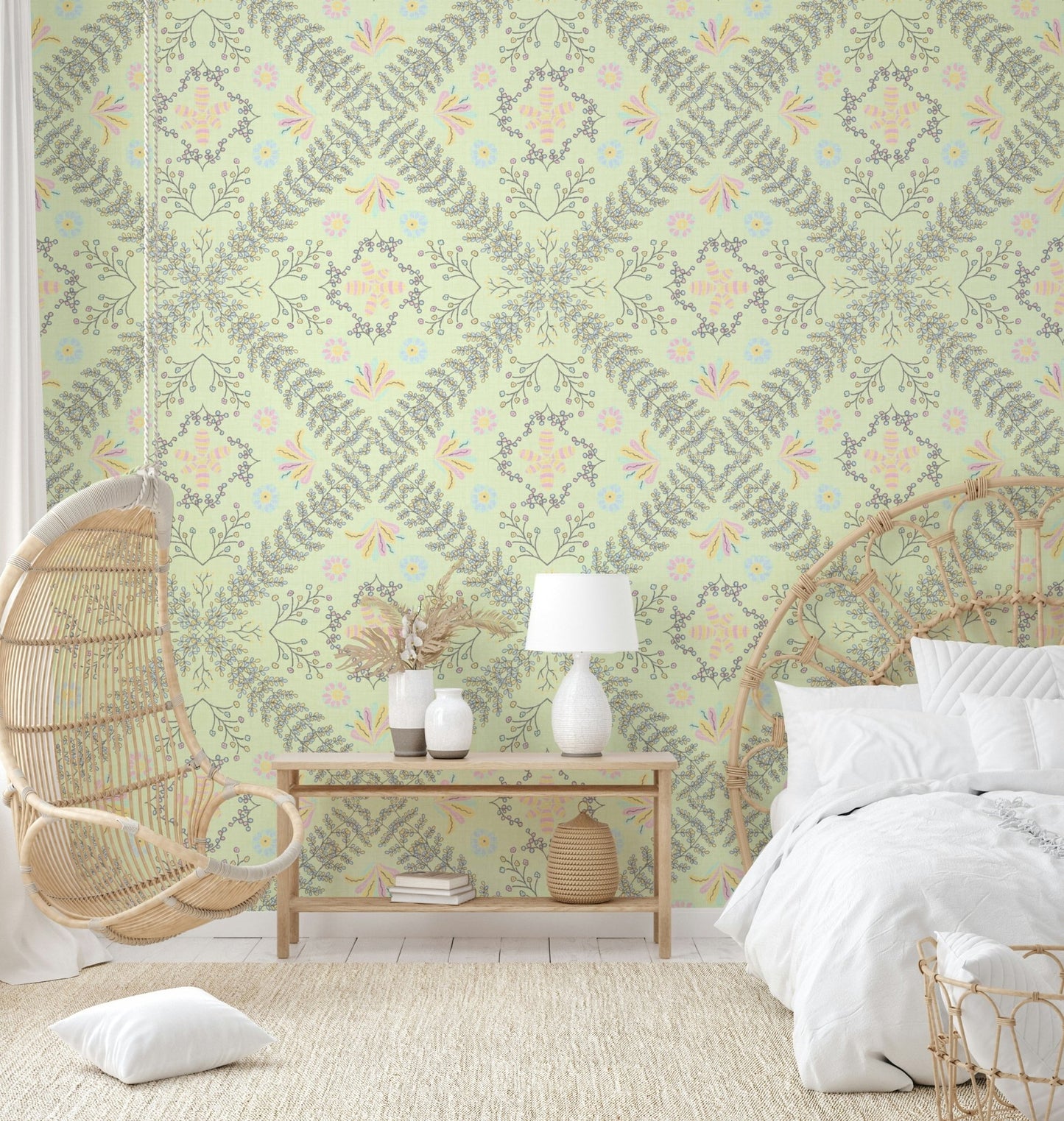 sage green wallcovering

