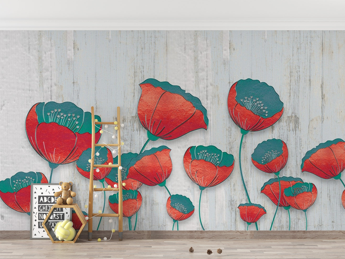 Stunning Blooming Red Flowers Wallpaper
