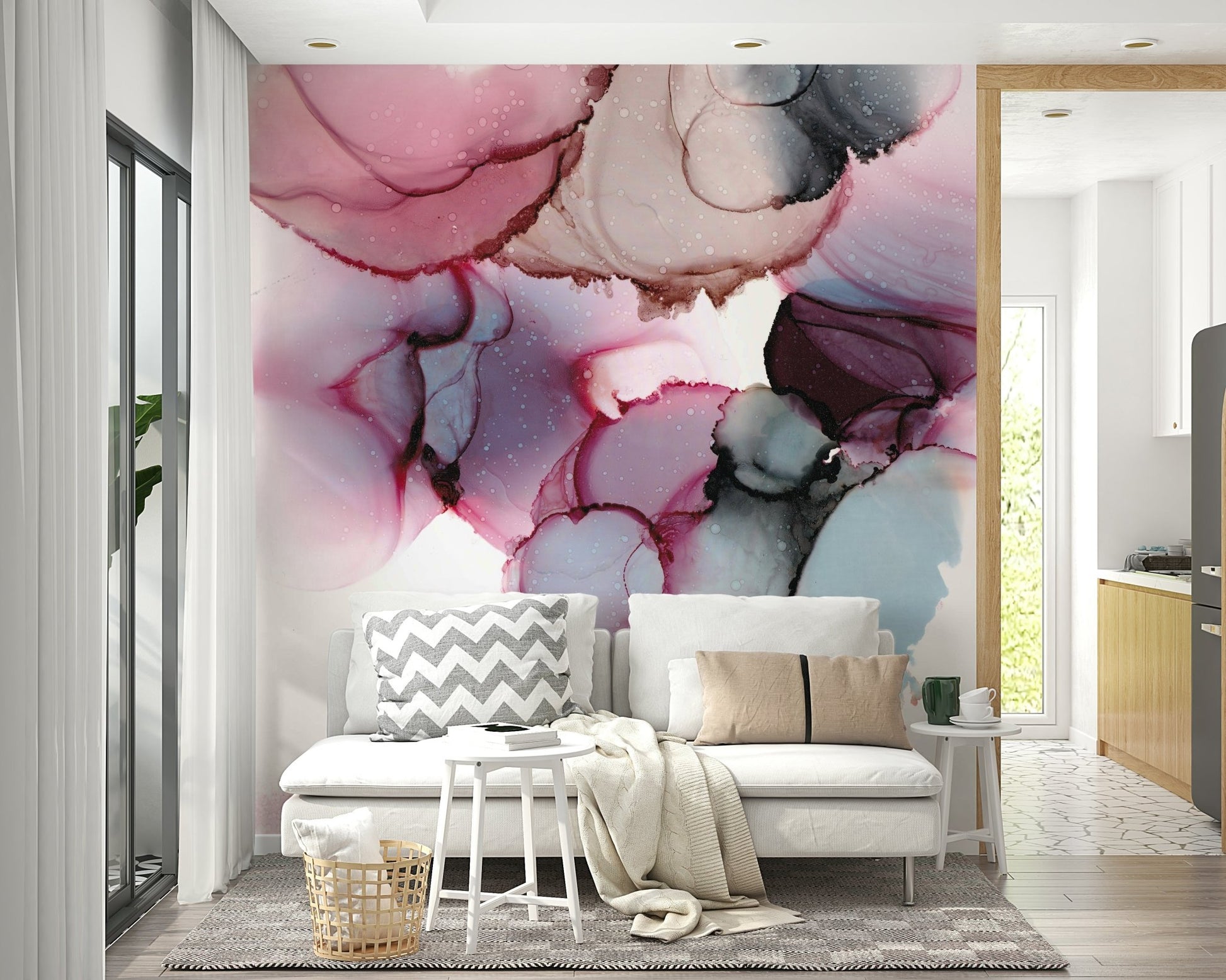 graceful and abstract floral wallpaper

