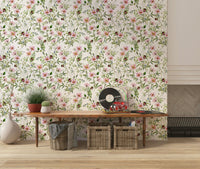 Repeating design blooming poppies wallpaper unique item Blossom Hues.