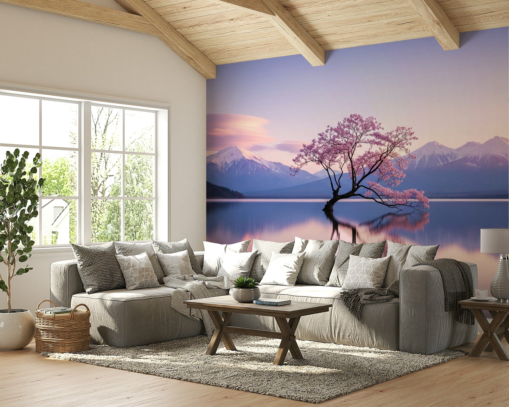 The wallpaper for walls being admired in a home.