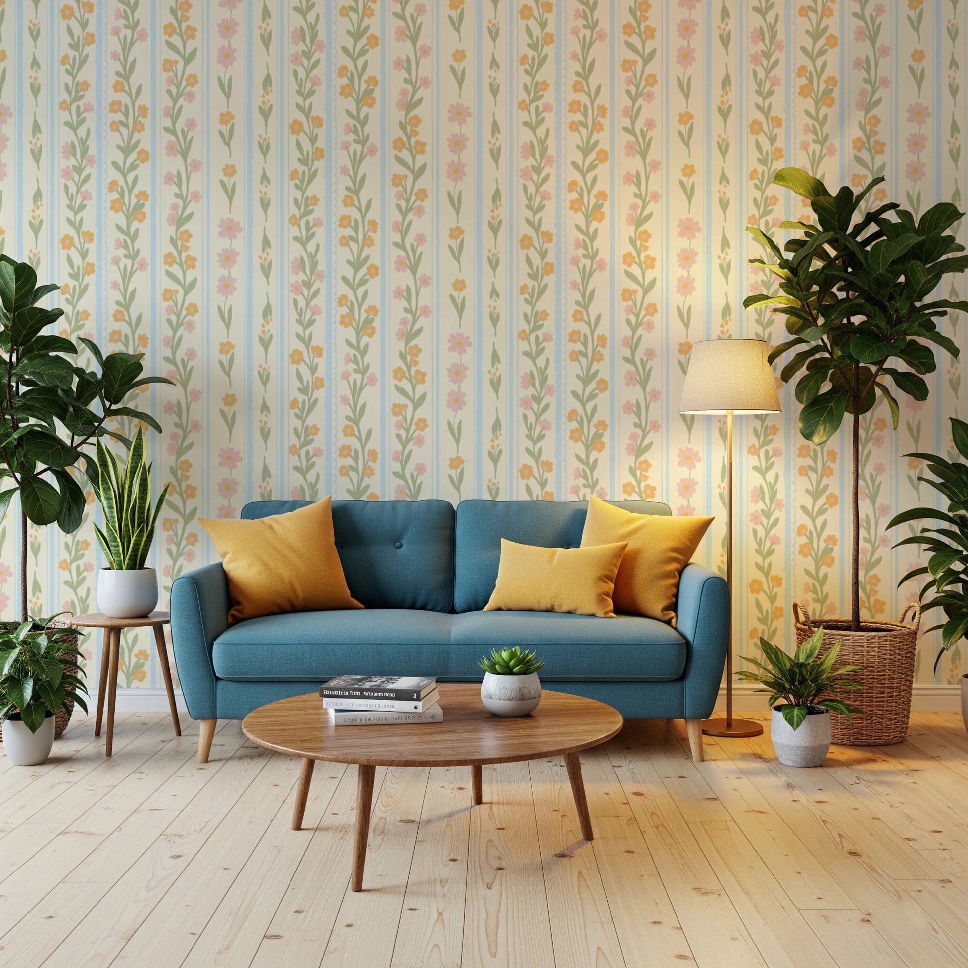 Blossom Stripes Wallpaper⁠