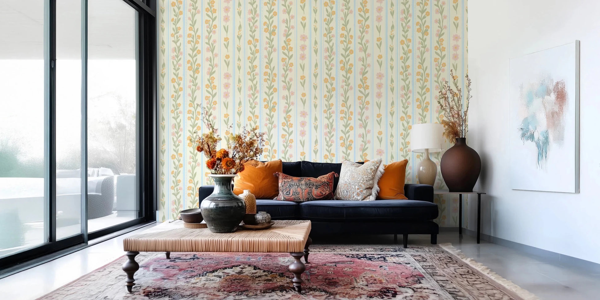 Blossom Stripes Wallpaper⁠