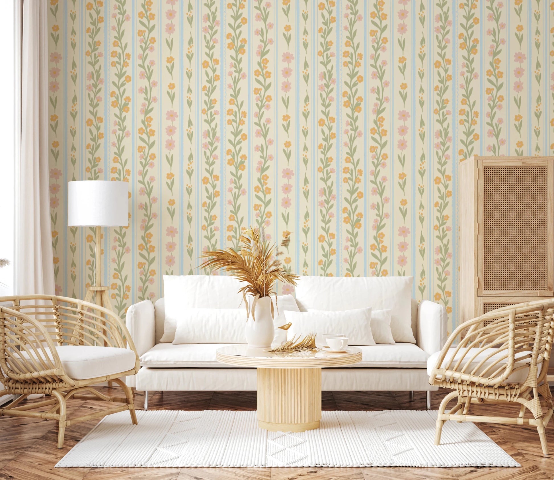 Blossom Stripes Wallpaper⁠