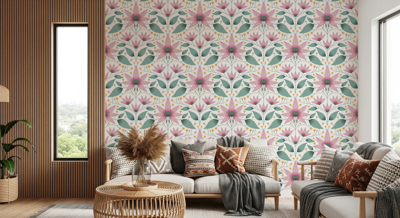 Blossom Symmetry pink Wallpaper⁠