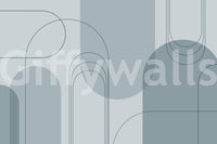 Abstract arch design in blue tones

