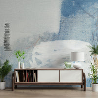 A serene flowing design wall mural for contemplative decor.