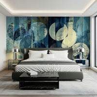 An artistic soft focus mural on minimalist wallpaper.