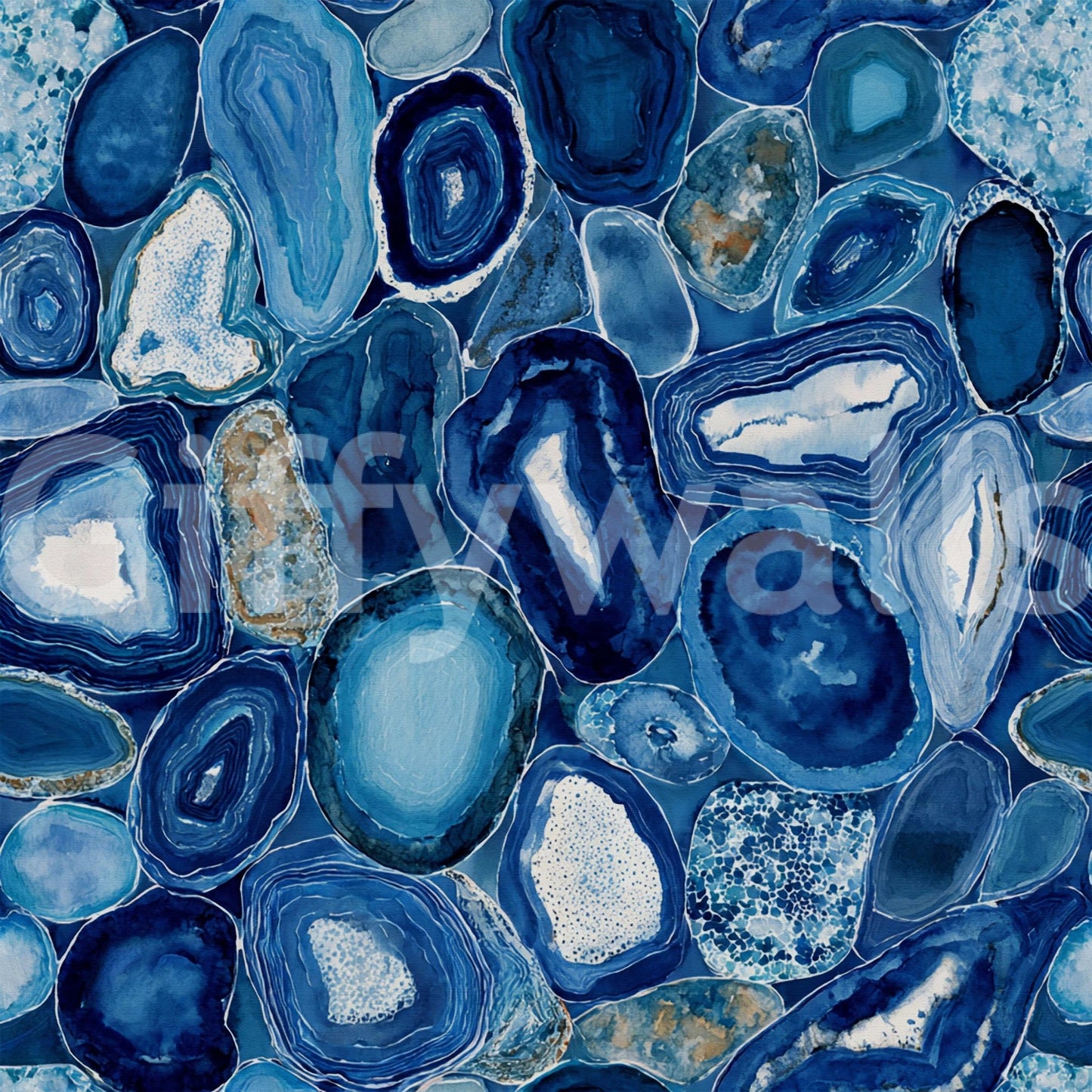 Blue Agate Stone Slices Wallpaper⁠