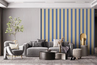 Blue and yellow Candy stripes Wallpaper providing a bold and sunny backdrop.