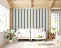 Playful blue and yellow wallpaper for a creative and energetic wall display.