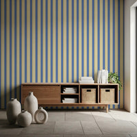 Blue and yellow Candy stripes Wallpaper in a crisp and clean color palette.