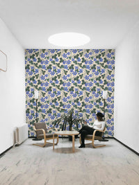 Blue anemone pattern for classic interiors

