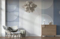 An artistic minimalist arch mural for home decor.