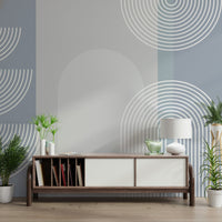 A beautiful modern art wall mural for a living room.