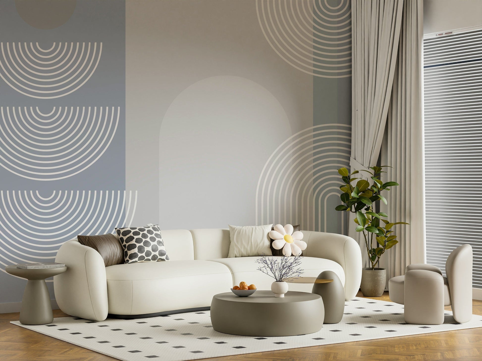 A classic abstract block wallpaper for walls.