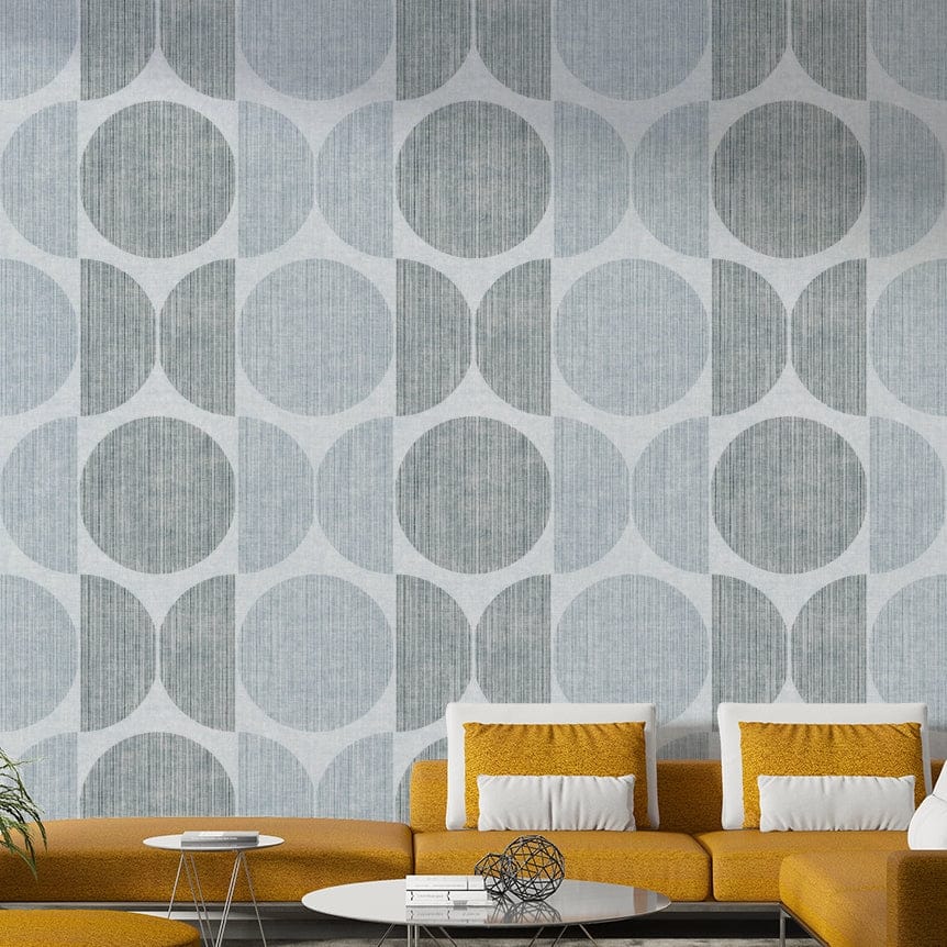 An artistic minimalist shape mural for home decor.

