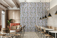 Delicate periwinkle petals Blue Blossom Trail wallpaper for walls cottagecore style