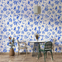 Wallpaper with a unique, hand-drawn design

