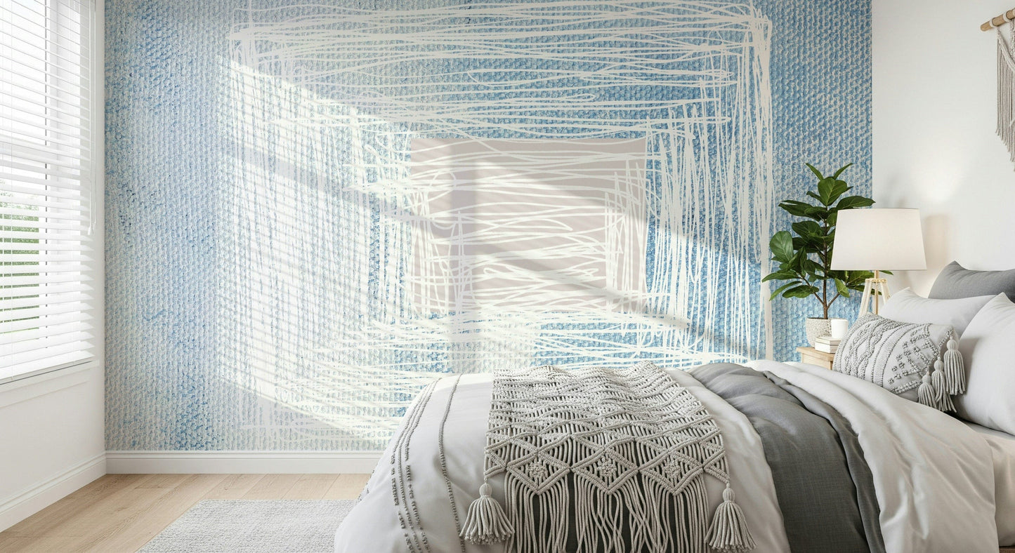 A contemplative gentle design wallpaper mural for a feature wall.