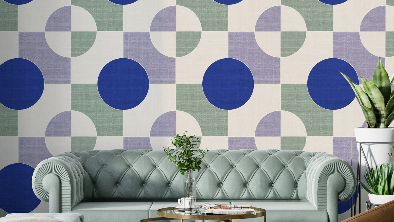 Blue Circle Canvas Wallpaper⁠