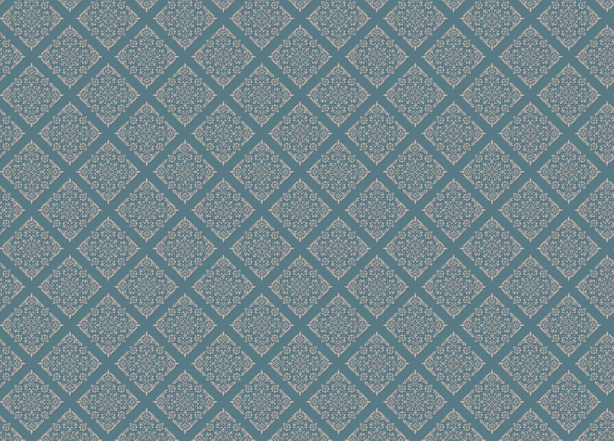 Blue Damask Peel and Stick Wallpaper Mural in your room