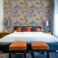 A beautiful floral flight wallpaper mural with subtle movement.

