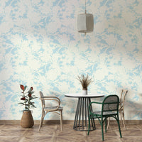 Wallpaper with bright blue shapes

