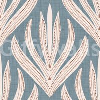 Contemporary wallpaper mural combining geometric structure with organic floral-inspired shapes.