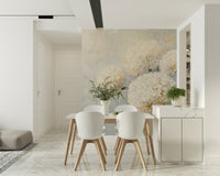 Floral Impression Wall Mural in Soft Bloom Theme – Romantic blend of blush, cream, and peach florals with a painterly texture.