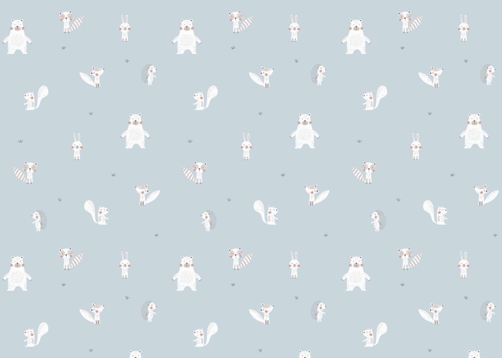 Forest Animals Blue Wallpaper For Walls