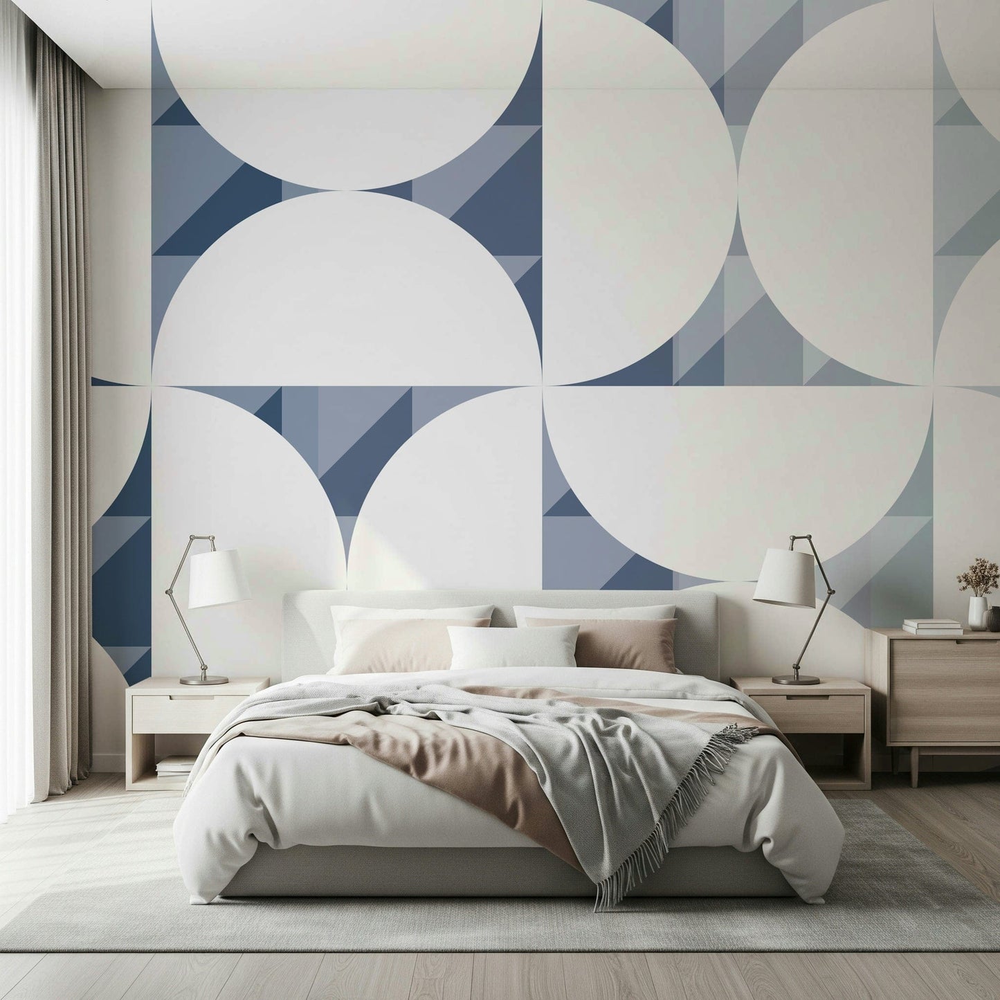 Blue Circle Dance Wall Mural