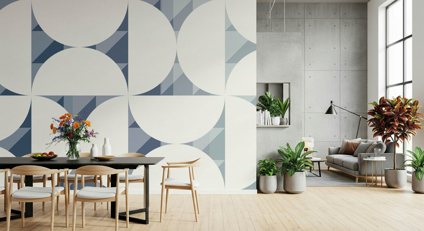 Blue Circle Dance Wall Mural