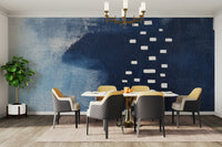 An artistic minimalist shape mural for home decor.

