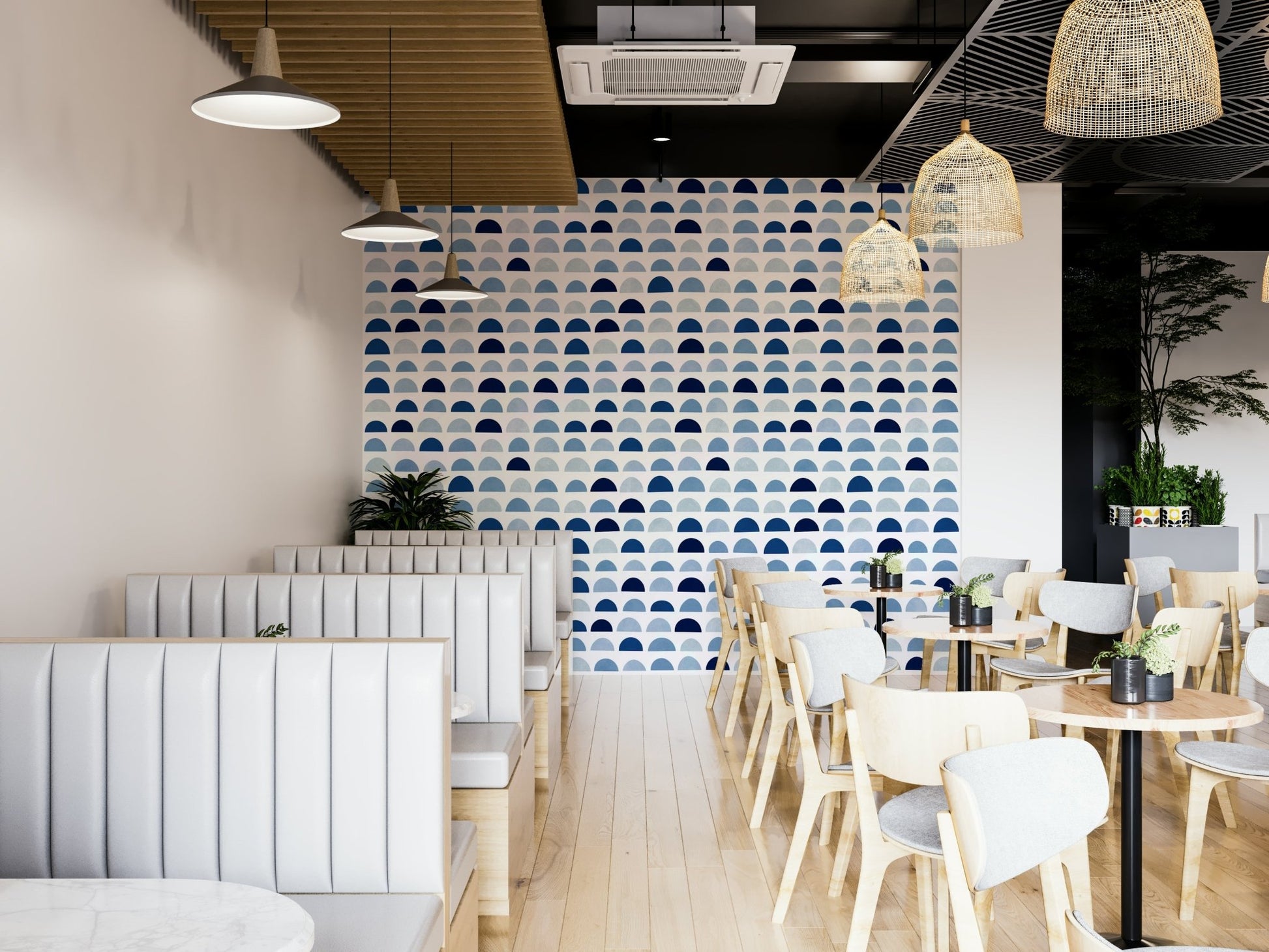 The style is minimalist and has a peaceful, contemporary feel.

