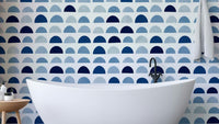 The colors are a blend of various shades of blue, from light to dark.


