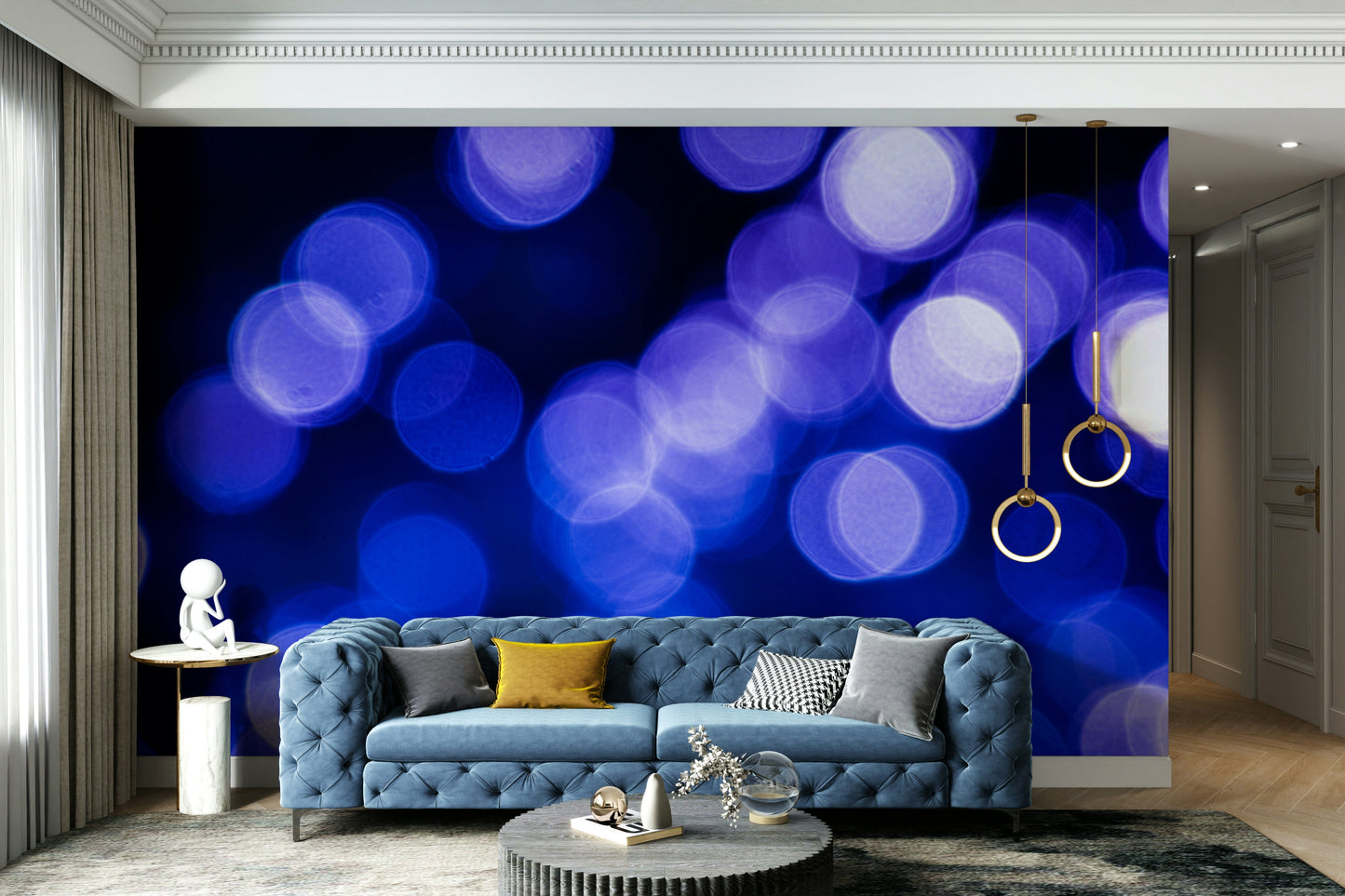 A contemplative light on water wallpaper mural for a feature wall.

