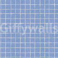 Blue Linen Check Wallpaper⁠