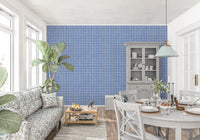Blue Linen Check Wallpaper⁠