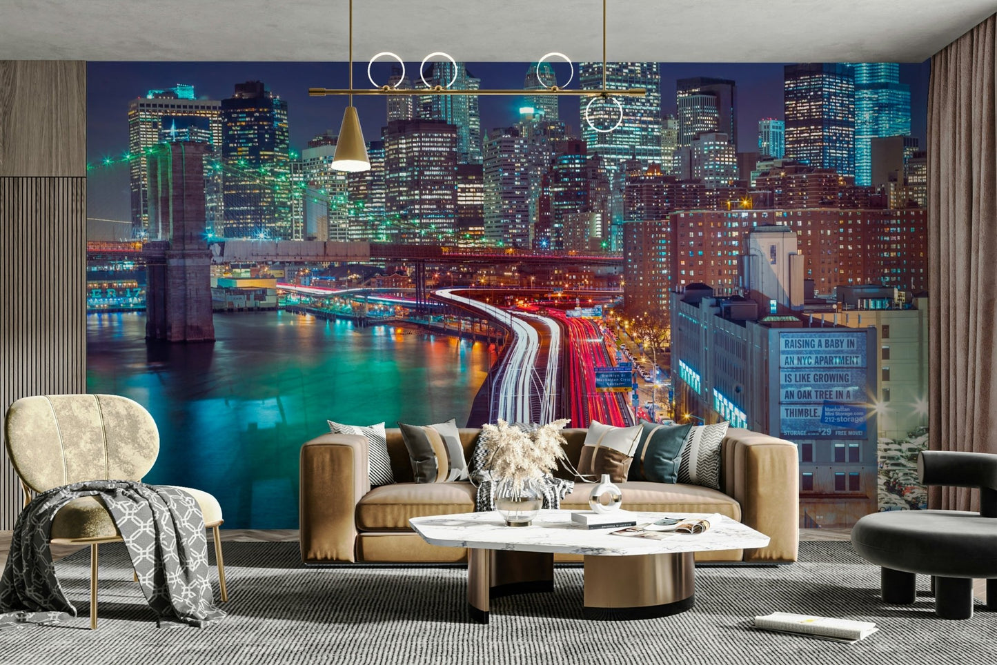 Sense of urban energy and nighttime allure.

