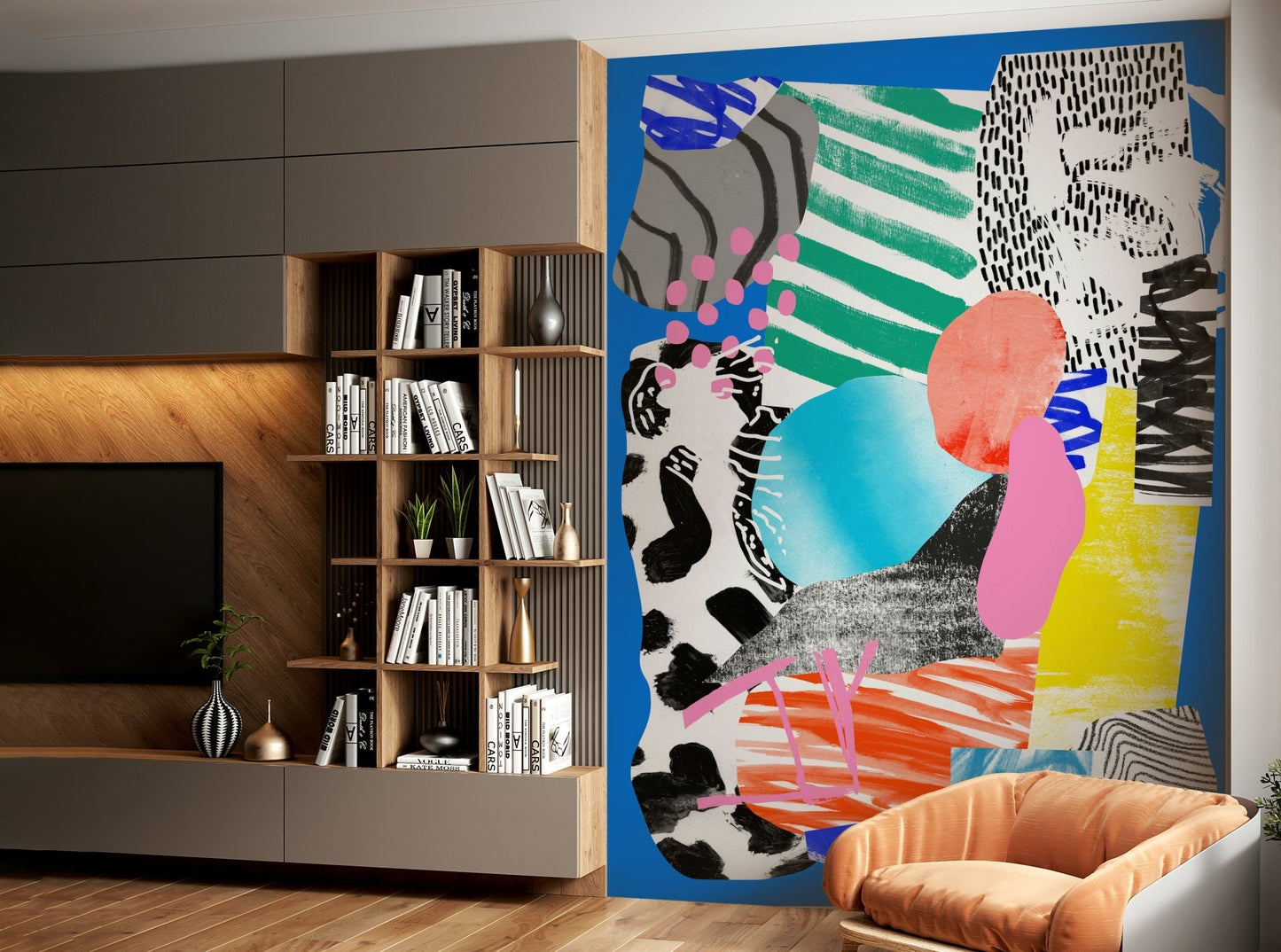 Blue Mornings Wall Mural featuring soft blue gradients and hues

