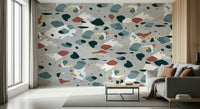 A beautiful abstract mosaic wallpaper mural with subtle geometric patterns.