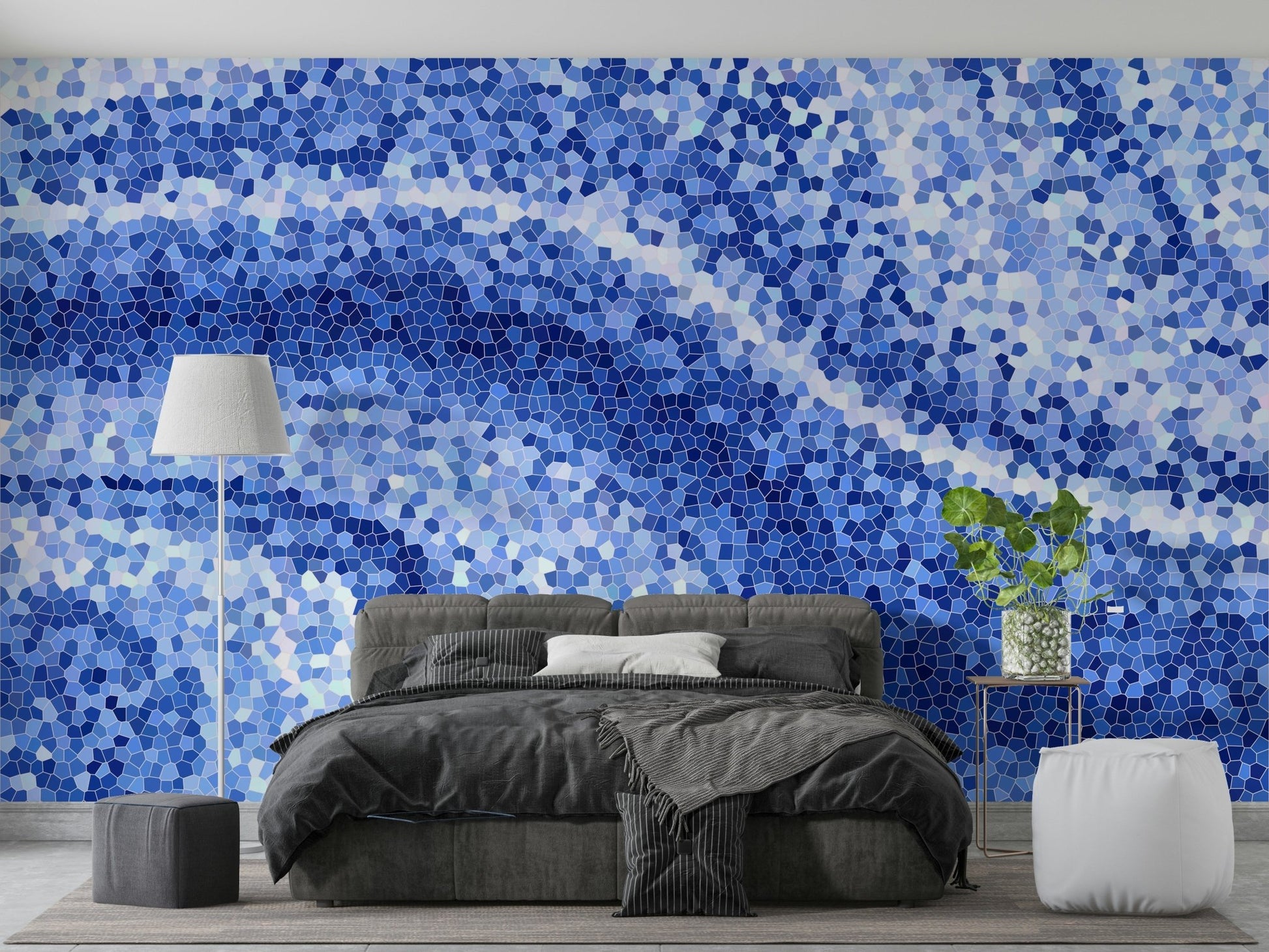 A calming and dynamic wall mural.
