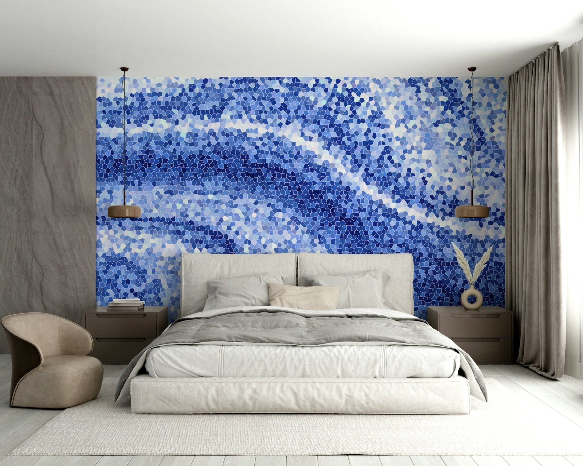 The texture appears like small tiled pieces.
