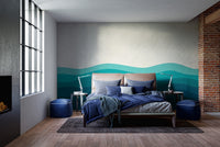 Detailed maritime wall mural showcasing a powerful breaking swell.