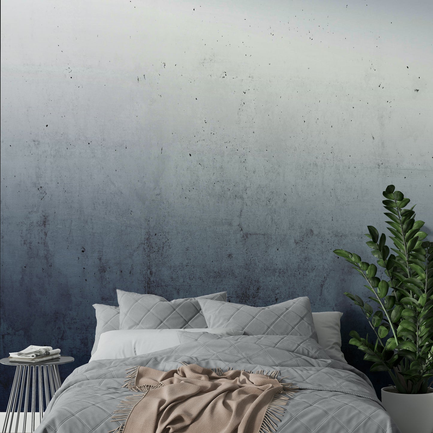 The mural has a cool, contemporary feel.

