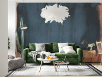 An artistic minimalist form mural for home decor.